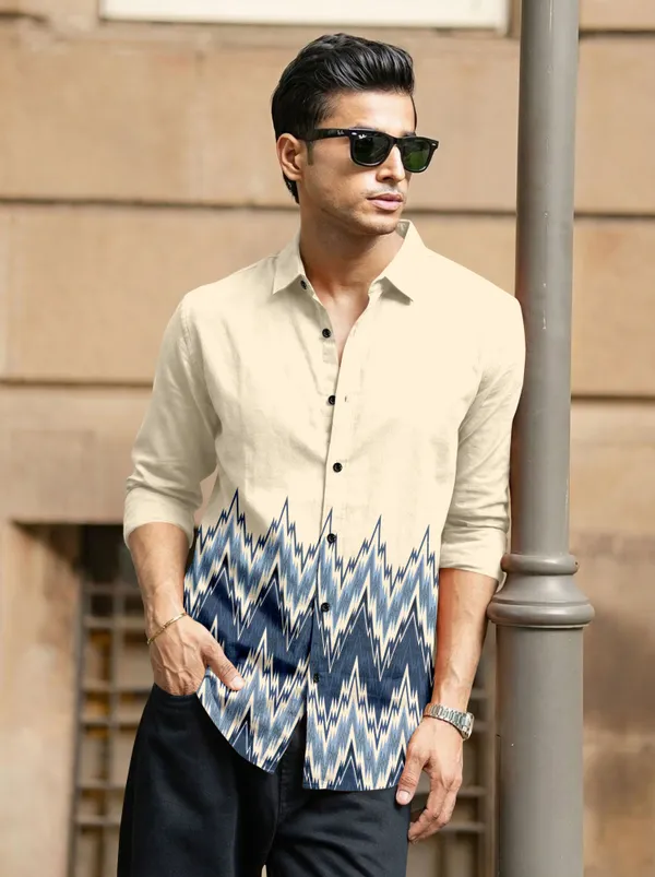 Cream_And_Blue_Cotton_Blend_Printed_Full_Sleeve_Shirt_For_Men
