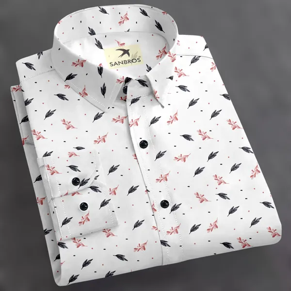 White_Cotton_Blend_Printed_Full_Sleeve_Shirt_For_Men