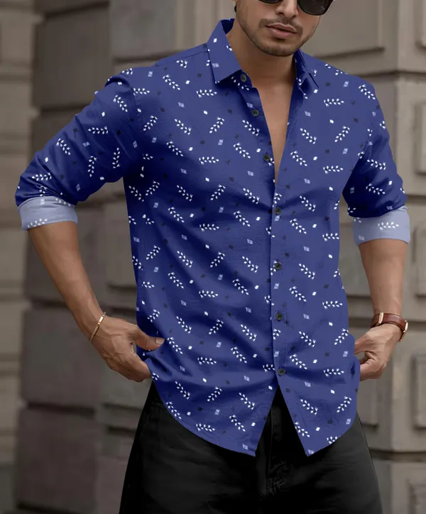 Blue_Cotton_Blend_Printed_Full_Sleeve_Shirt_For_Men