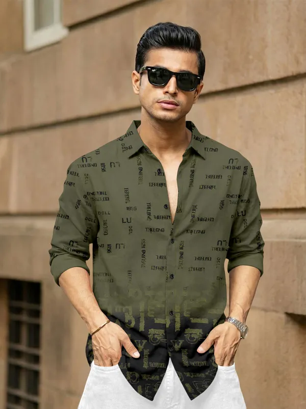 Green_Cotton_Blend_Printed_Full_Sleeve_Shirt_For_Men