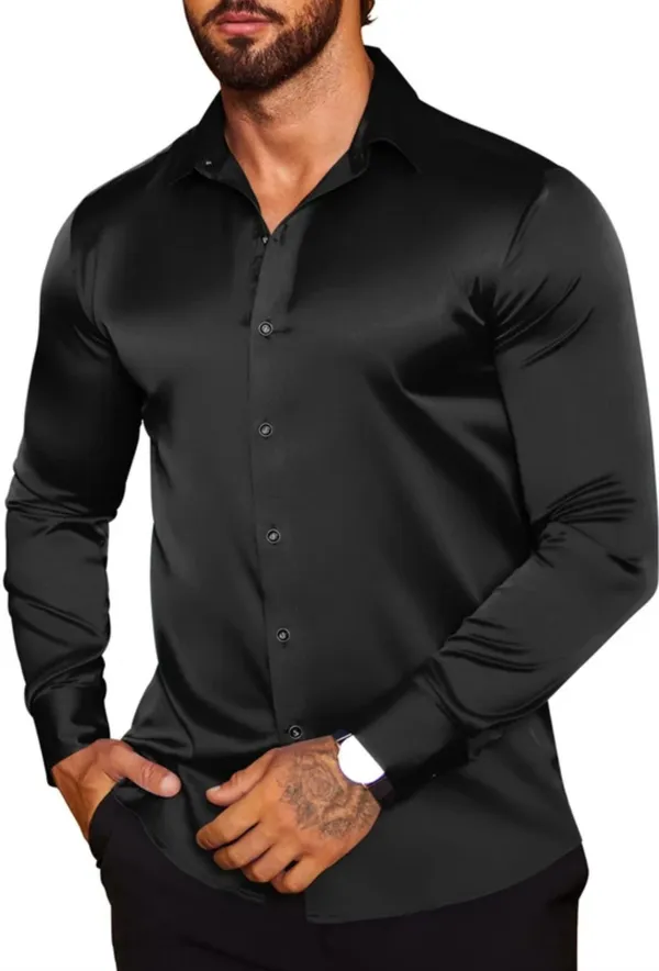 Black_Satin_Solid_Full_Sleeve_Shirt_For_Men