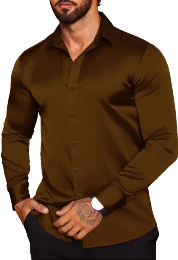 Brown_Satin_Solid_Full_Sleeve_Shirt_For_Men