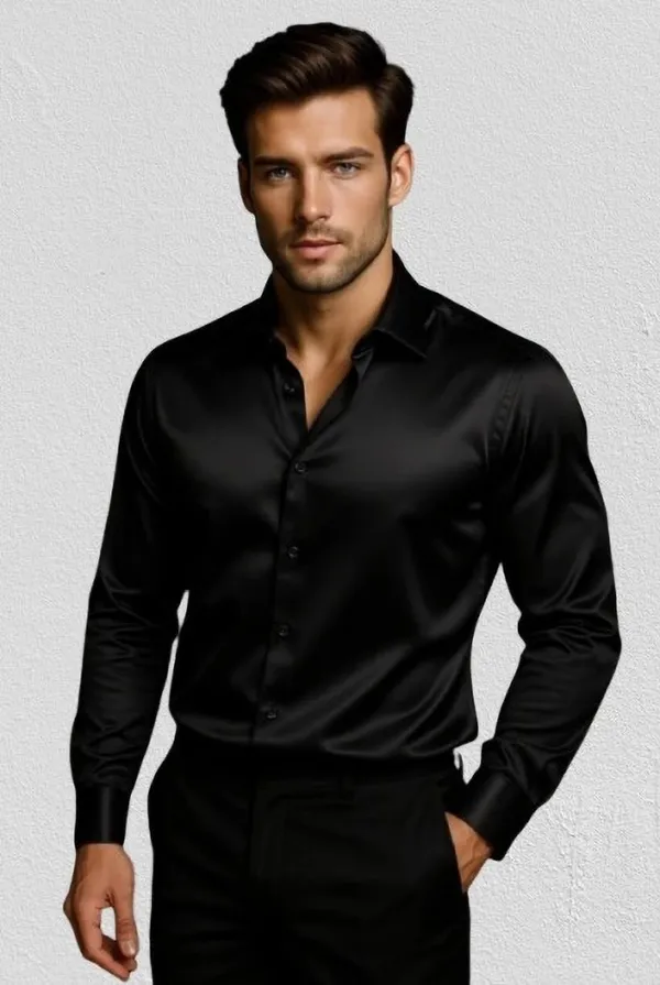 Black_Satin_Solid_Full_Sleeve_Shirt_For_Men