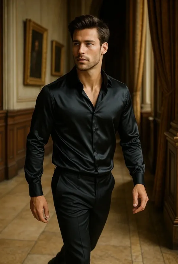 Black_Satin_Solid_Full_Sleeve_Shirt_For_Men