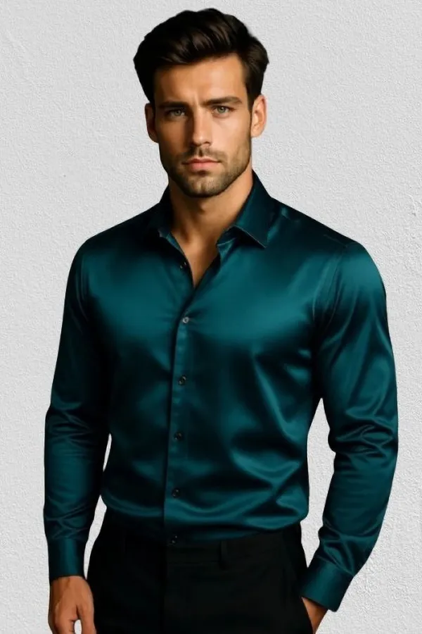 Green_Satin_Solid_Full_Sleeve_Shirt_For_Men