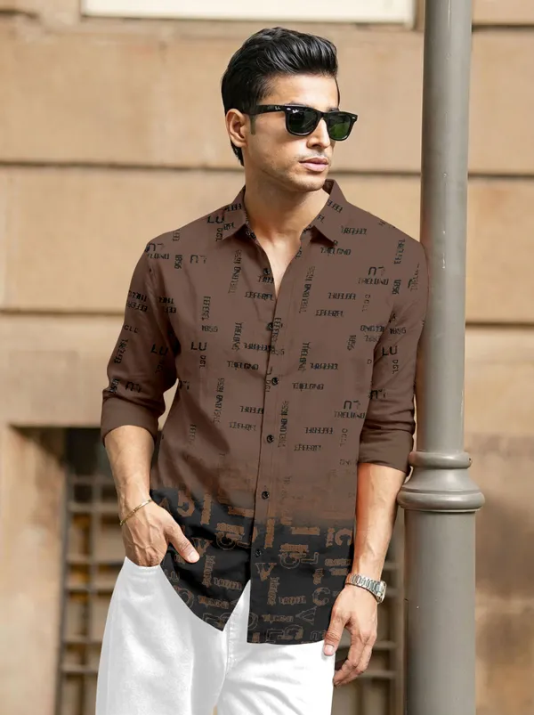 Black_And_Brown_Cotton_Blend_Printed_Full_Sleeve_Shirt_For_Men