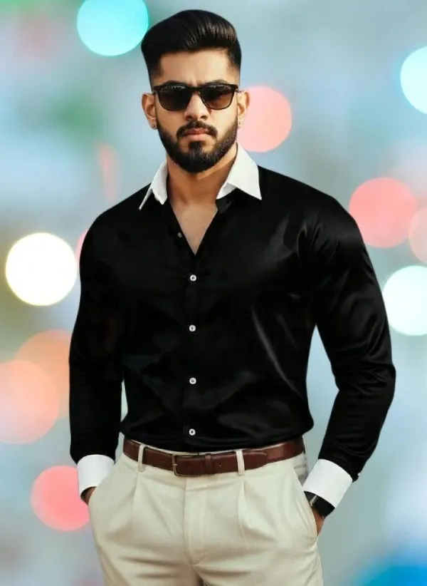 Black_Satin_Solid_Full_Sleeve_Shirt_For_Men