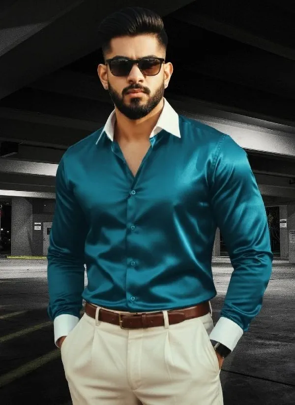 Blue_Satin_Solid_Full_Sleeve_Shirt_For_Men