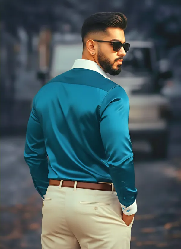 Blue_Satin_Solid_Full_Sleeve_Shirt_For_Men