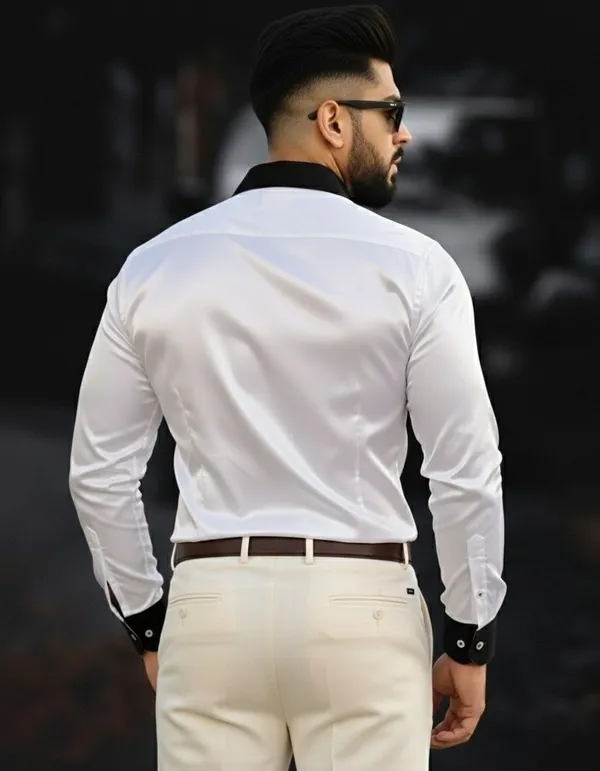 White_Satin_Solid_Full_Sleeve_Shirt_For_Men