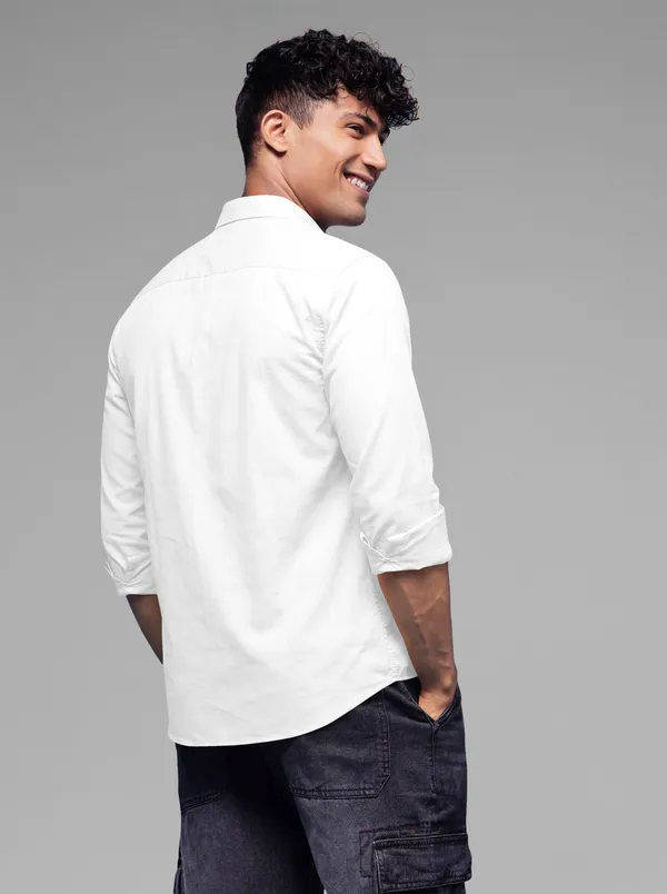 White_Cotton_Casual_Solid_Full_Sleeve_Shirt_For_Men
