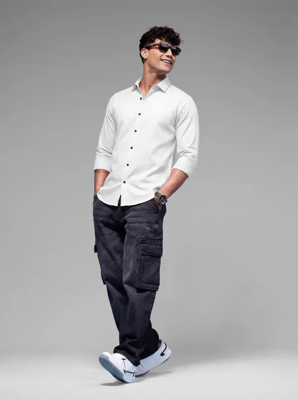 White_Cotton_Casual_Solid_Full_Sleeve_Shirt_For_Men