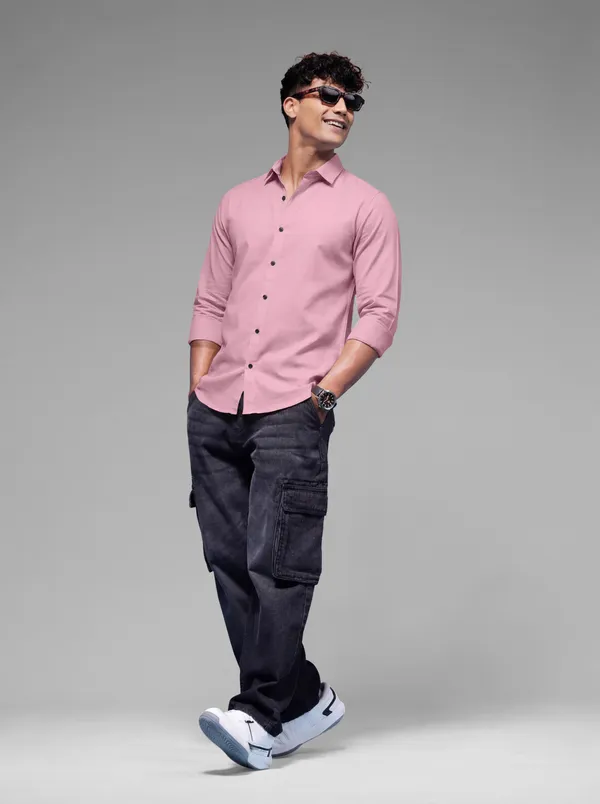 Pink_Cotton_Casual_Solid_Full_Sleeve_Shirt_For_Men