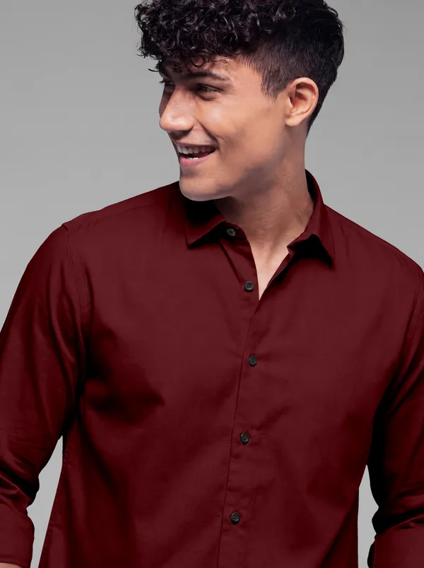 Maroon_Cotton_Casual_Solid_Full_Sleeve_Shirt_For_Men