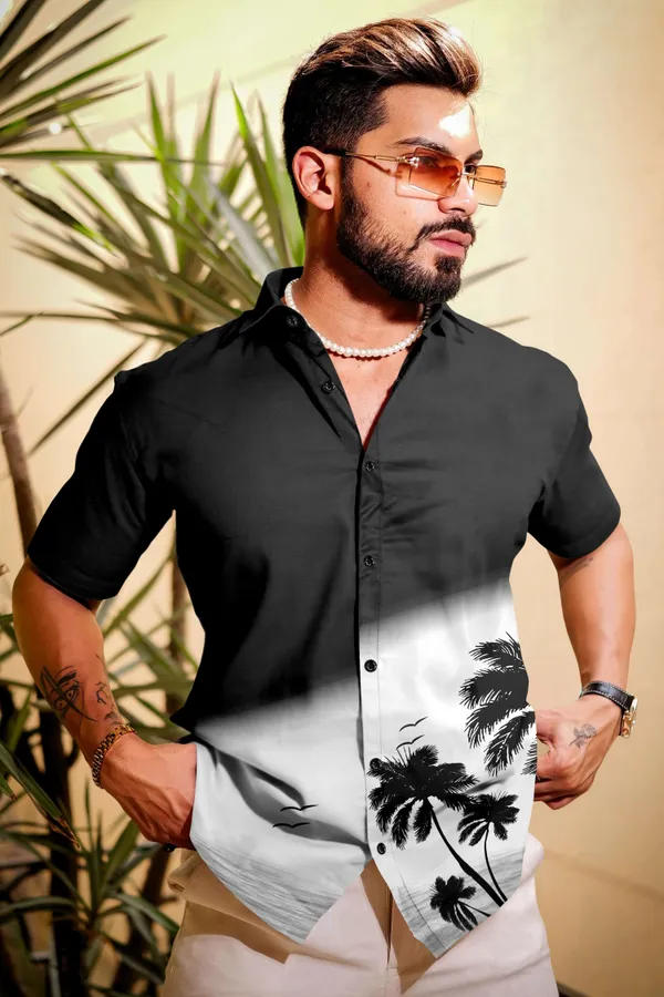 Multicolor_Lycra_Blend_Printed_Half_Sleeve_Shirt_For_Men