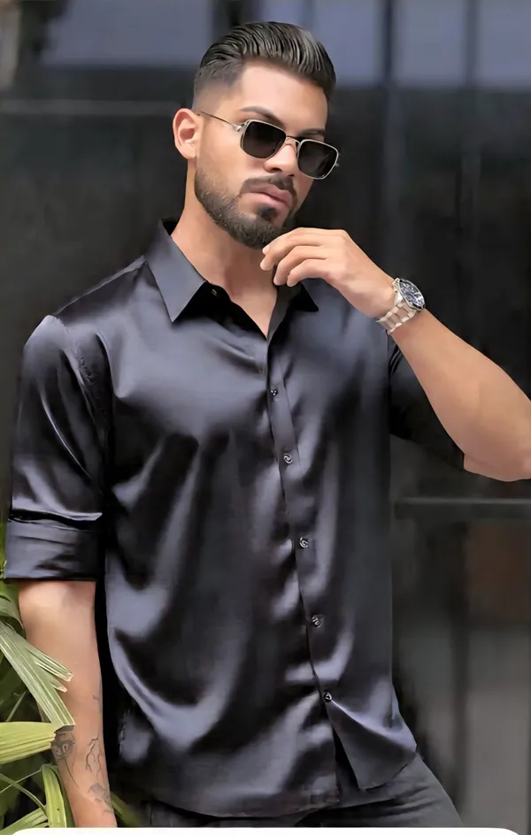 Black_Satin_Solid_Full_Sleeve_Shirt_For_Men