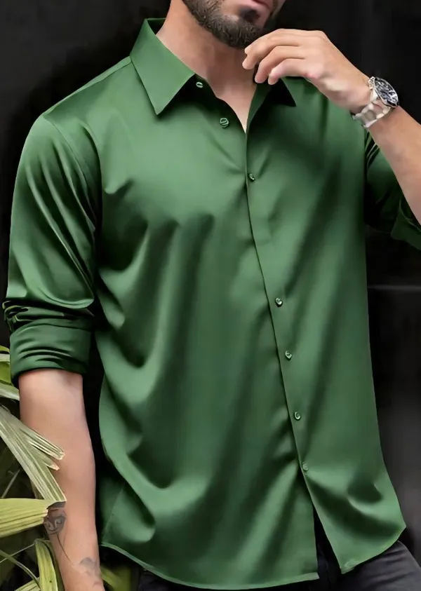 Green_Satin_Solid_Full_Sleeve_Shirt_For_Men