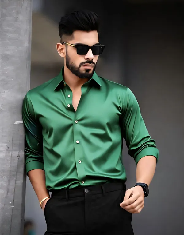 Green_Satin_Solid_Full_Sleeve_Shirt_For_Men