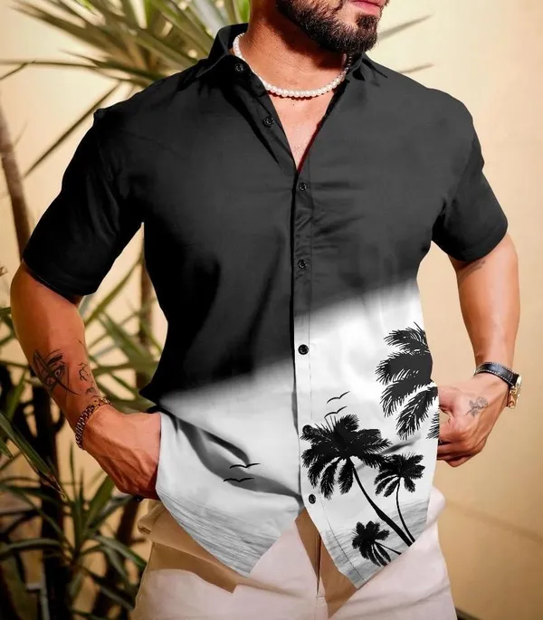 Black_Lycra_Blend_Printed_Half_Sleeve_Shirt_For_Men