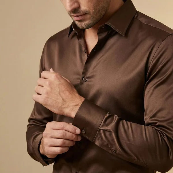 Brown_Satin_Solid_Full_Sleeve_Shirt_For_Men