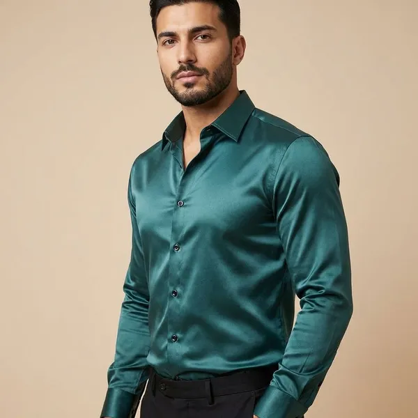 Teal_Satin_Solid_Full_Sleeve_Shirt_For_Men
