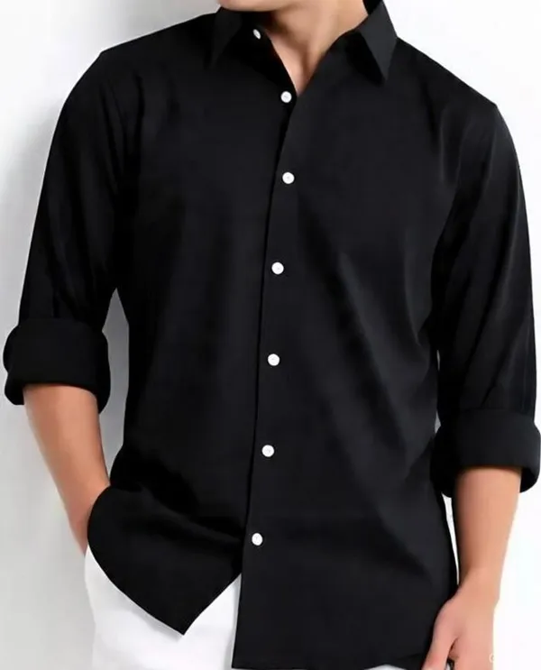 Black_Satin_Solid_Full_Sleeve_Shirt_For_Men
