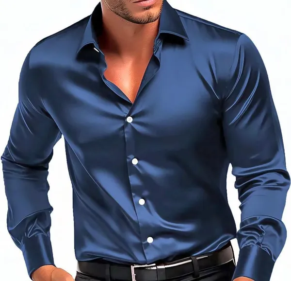 Blue_Satin_Solid_Full_Sleeve_Shirt_For_Men