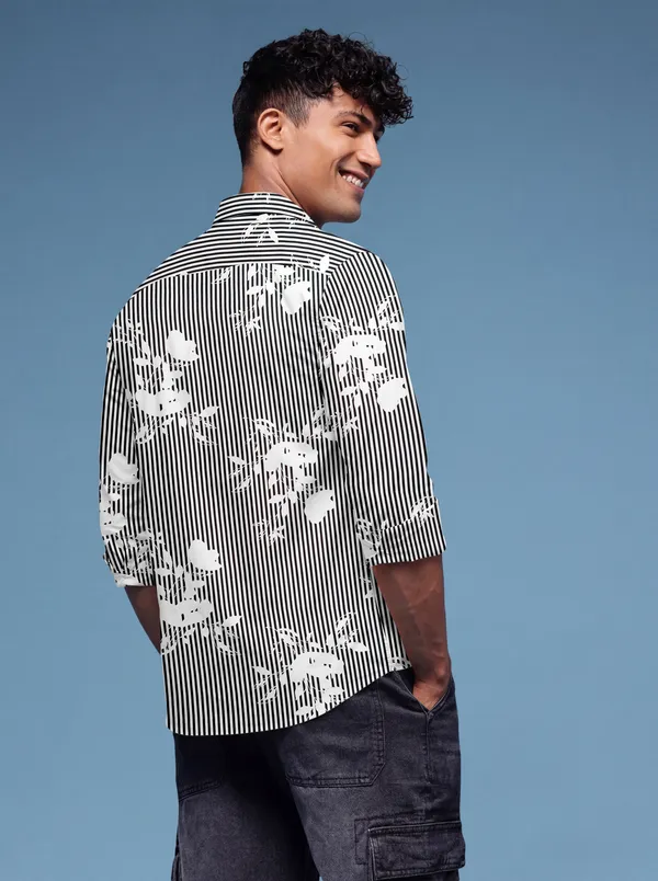 Black_And_White_Cotton_Casual_Printed_Full_Sleeve_Shirt_For_Men