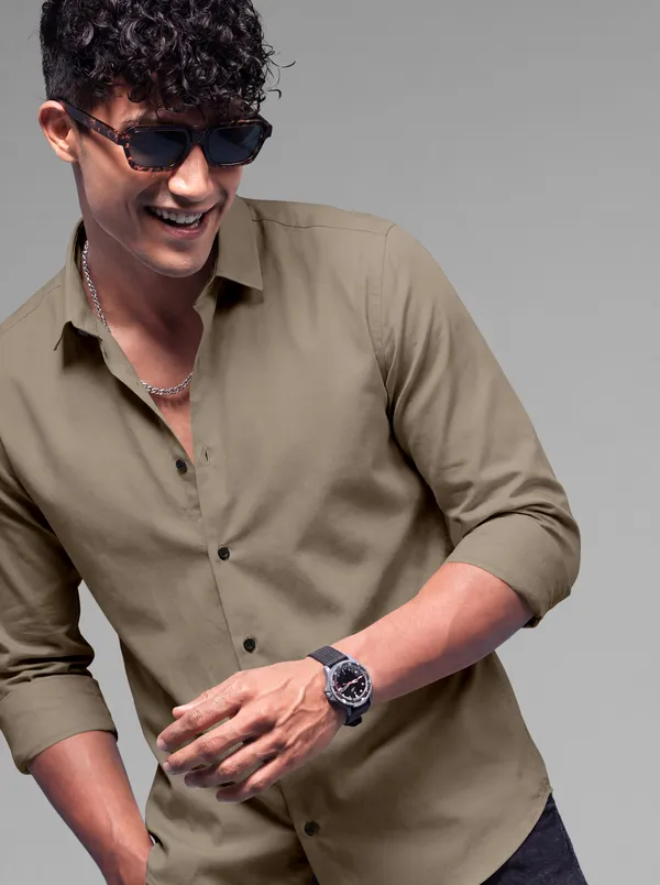 Beige_Cotton_Casual_Solid_Full_Sleeve_Shirt_For_Men