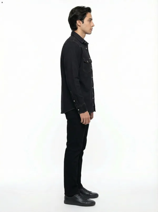Black_Western_Midweight_Denim_Shirt