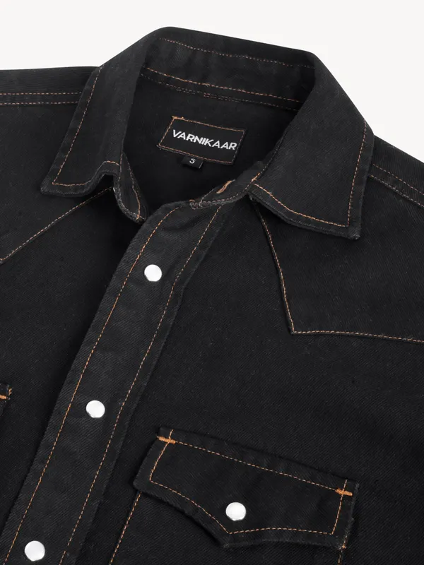 Black_Western_Midweight_Denim_Shirt
