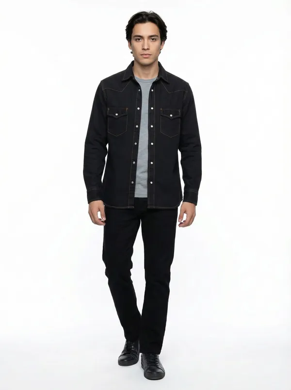 Black_Western_Midweight_Denim_Shirt