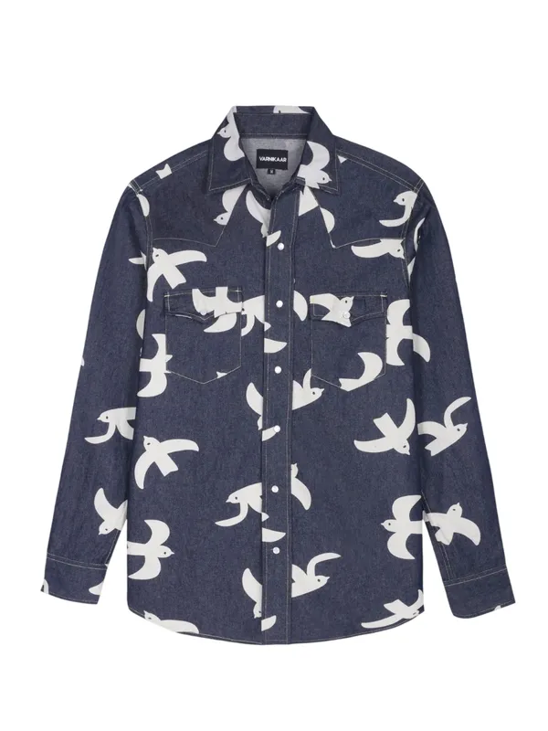 Japanese_Print_Indigo_Midweight_Denim_Shirt