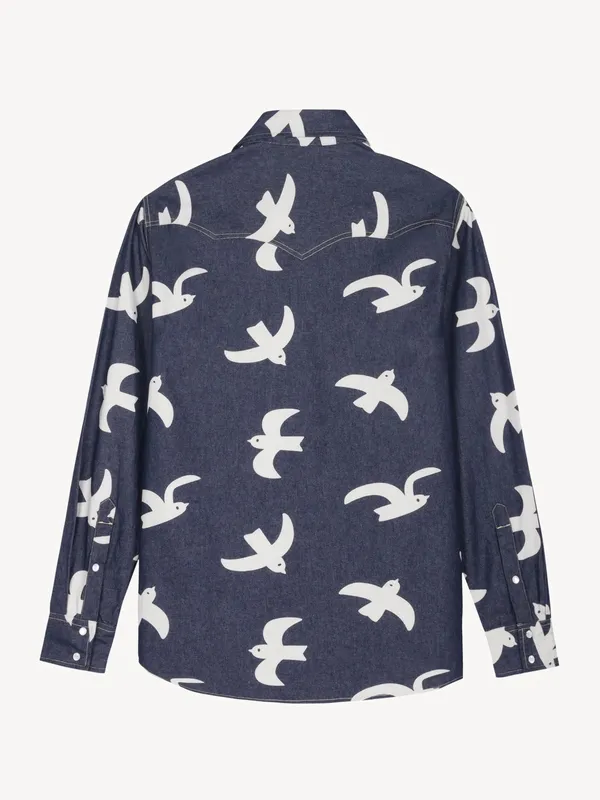 Japanese_Print_Indigo_Midweight_Denim_Shirt
