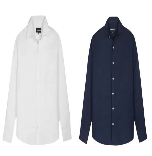 White_And_Blue_Linen_Shirt__Pack_Of_2