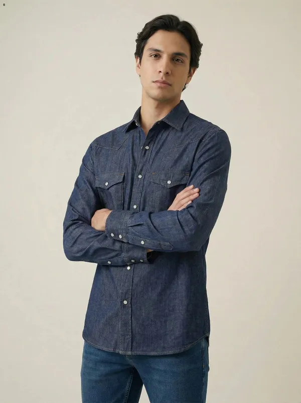Cotton_Hemp_Denim_Western_Shirt_-_Blue
