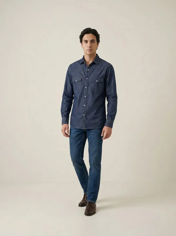 Cotton_Hemp_Denim_Western_Shirt_-_Blue