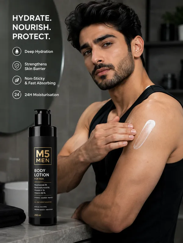 M5_MEN_Body_Lotion_for_Men_with_Niacinamide_0.5%,_Hyaluronic_Acid_0.5%,_Vitamin_E_1%_&_Vitamin_B5_1%_Brightening_&_De_tan_Perfume_Body_Lotion_–_200_ml