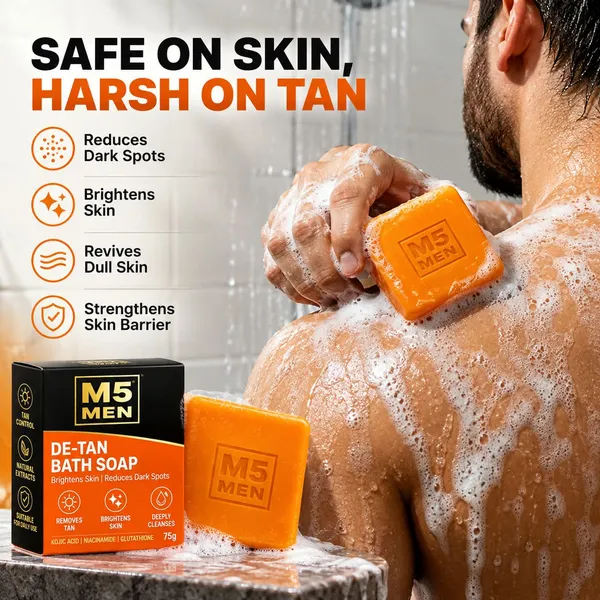 M5MEN_Turmeric_&_Kojic_Acid_De_tan_Bath_Soap_75gm_|_Skin_Brightening_&_Tan_Removal_Bathing_Soap_for_Men_|_Kojic_Soap_–_Dark_Spots,_Pigmentation_|_Turmeric_&_Niacinamide_(Pack_of_2)