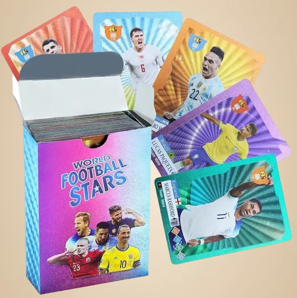 A_Magical_Hub_World_Cup_Soccer_Star_Card_Colorful_Soccer_Trading_Card_55Pcs_Gold_Kids_Rainbow_Pack_Of_2