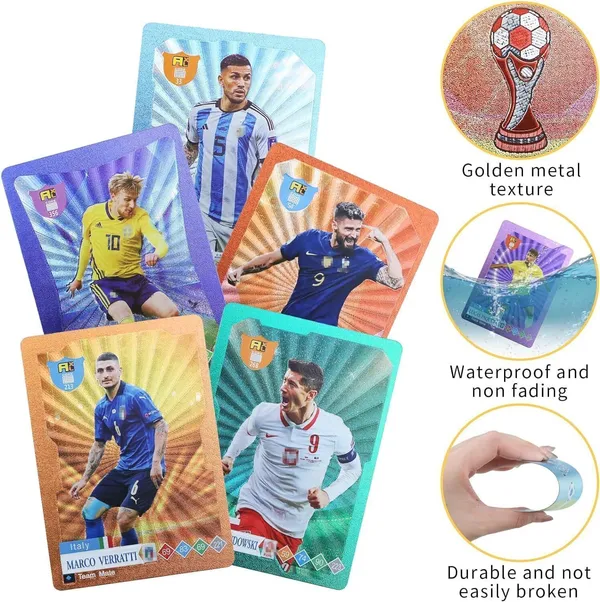A_Magical_Hub_World_Cup_Soccer_Star_Card_Colorful_Soccer_Trading_Card_55Pcs_Gold_Kids_Rainbow_Pack_Of_2