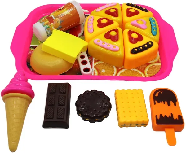 A_Magical_Hub_14Pc_Pretend_Role_Play_Plastic_Tray_Food_Kitchen_Set_Toy_For_Kids_Pack_Of_1