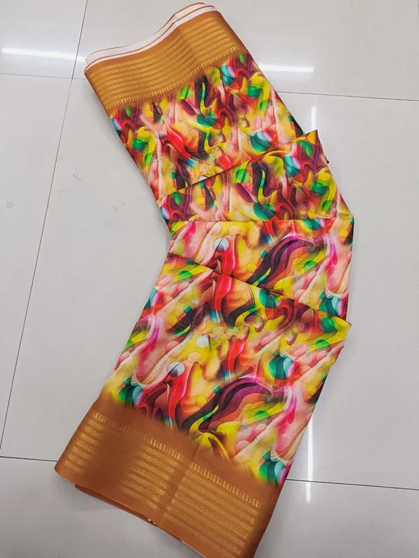 Orange_Aura_Cotton_Silk_Digital_Print_With_Latkan_Work_Saree_For_Women