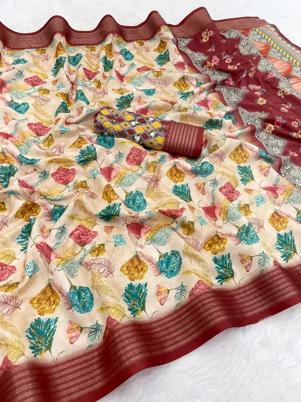 Brown_Aura_Cotton_Silk_Digital_Print_With_Latkan_Work_Saree_For_Women