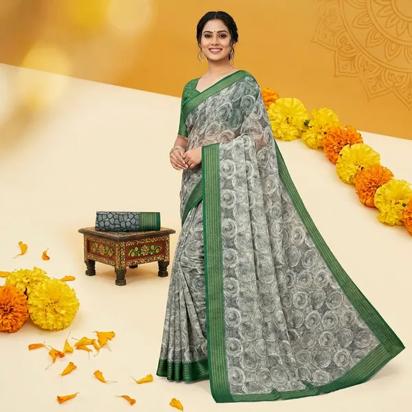 Pista_Aura_Cotton_Silk_Digital_Print_With_Latkan_Work_Saree_For_Women