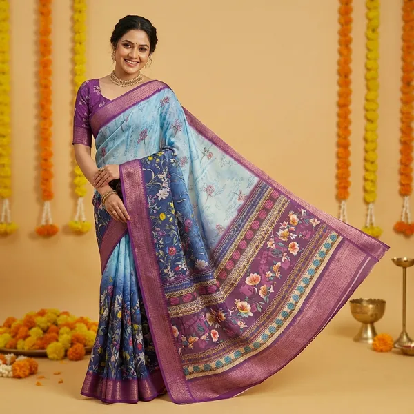 Blue_Aura_Cotton_Silk_Digital_Print_With_Latkan_Work_Saree_For_Women