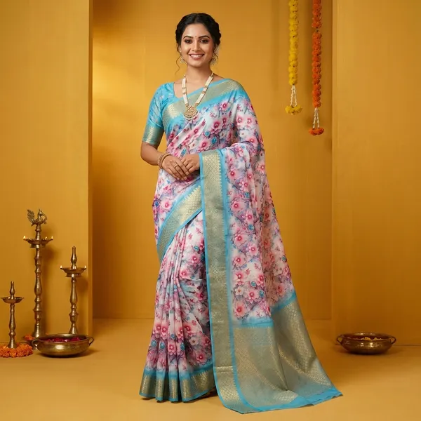 Light_Sky_Aura_Cotton_Silk_Digital_Print_With_Latkan_Work_Saree_For_Women