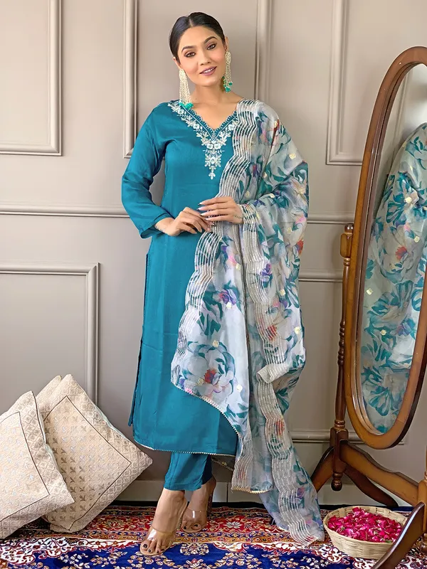 Rama_Viscose_Chanderi_Embroidery_Kurti_With_Pant_&_Dupatta_For_Women