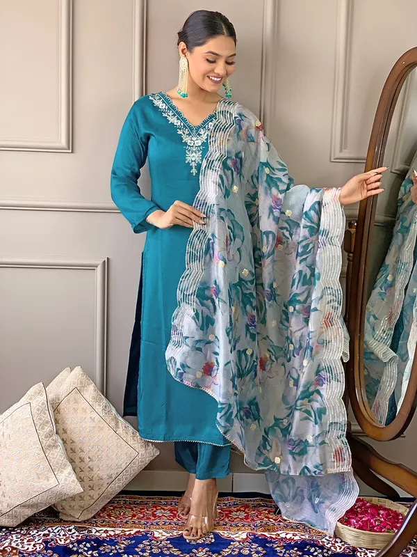 Rama_Viscose_Chanderi_Embroidery_Kurti_With_Pant_&_Dupatta_For_Women