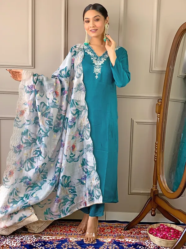 Rama_Viscose_Chanderi_Embroidery_Kurti_With_Pant_&_Dupatta_For_Women